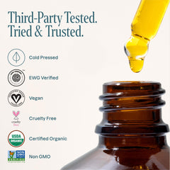 Cliganic Certified Organic Jojoba Oil 120ml | 100% Pure Natural Cold Pressed Unrefined, Hexane Free Carrier Oil | for Hair Face & Nails