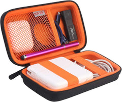 BOVKE Carrying Case Hard Protective Case Impact Resistant Travel Power Bank Pouch Bag USB Cable Organizer for Earbuds, Cable Cords, Charger Adapter, Electronic Accessories Case Wallet, Black