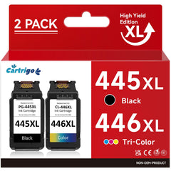 CARTRIGO 445 446 Ink Cartridge for Canon PG-445XL, CL-446XL, Pg445 and Cl446 Combo Pack for Ip2840 Mg2440 Mg2540 Mg2940 Printers