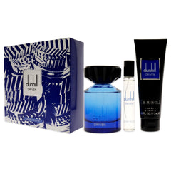 Alfred Dunhill Driven Blue 3.4oz EDT Spray, 3oz Shower Gel, 0.15ml Travel Spray Men 3 Pc Gift Set