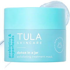 TULA Skin Care Detox in a Jar - Exfoliating Treatment Mask with Hydrating Vitamin E, Soybean Oil and Bentonite Clay, 1.7 oz