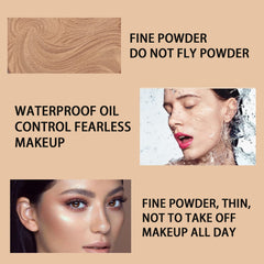 Powder Highlighters Makeup - Highly Pigmented Powder Highlighter -Trimming & Blush 3 Uses Shimmer Powder, Glitter Bronzer Highlighter, Waterproof Long Lasting Highlighter, Shimmer Highlighter
