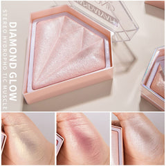 5 Color Diamond Highlighter Palette, Highlighting,Trimming & Blush 3 Uses Shimmer Powder, Glitter Bronzer Highlighter, Waterproof Long Lasting Highlighter, Shimmer Highlighter, 05 Pink