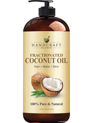 Handcraft Blends Fractionated Coconut Oil – 100% Pure & Natural Premium Therapeutic Grade – Huge 16 Fl Oz (Pack of 1) - Coconut Carrier Oil for Aromatherapy, Massage, Moisturizing Skin & Hair