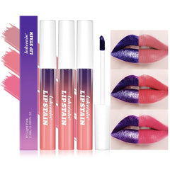 3 Pcs Peel Off Lip Stain Set, Lip Tint Peel Off Lip Liner Lip Gloss, Long Wear Tattoo Lip Liner, Peel Off Lip Stain Matte Finish Lip Stick, Waterproof Lip Tint Stain Peel Off Lipstick (3 Colors Set)