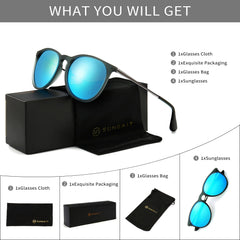 SUNGAIT Vintage Round Sunglasses for Women Men Classic Retro Designer Style