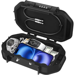 Diyife Portable Safe Lock Box – Waterproof Travel Security Box with 4-Digit Combination Lock & Anti-Theft Chain