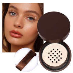 Translucent Setting Powder Finishing Makeup Loose Setting Powder Flash Friendly Translucent Powder Foundation Loose Face Powder Includes Velour Puff Contouring Makeup (D, One Size)