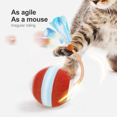 Jkanti Interactive Cat Toys for Indoor Cats,The 3rd Generation Agile Moving Cat Ball with Elastic Mesh Tail,Automatic Kitten Toys for Bored Indoor Adult Cats,Motion Activated Orange