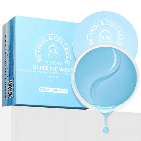 YOYORY Under Eye Patches Masks - for Dark Circles, Puffy Eyes, Fine Lines, Wrinkles, Eye Bags Treatment with Collagen and Hyaluronic Acid,Firming & Cooling, Moisturizing and Hydrating (60 Pcs) Blue
