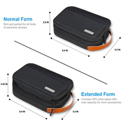 Lacdo Electronic Organizer Travel Cable Organizer Bag Pouch Tech Electronic Accessories Carry Case Portable for Cords, Cables, Chargers, Power Adapter, Phone, Power Bank, Flash drives, SD Card, Black