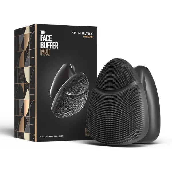 MANSCAPED The Face Buffer PRO - Men's Electric Silicone Face Scrubber for Nourishing, Deep Cleaning & Exfoliating Your Skin, 3 Facial Cleansing Modes & 2 Sonic Vibration Speeds, Travel Lock