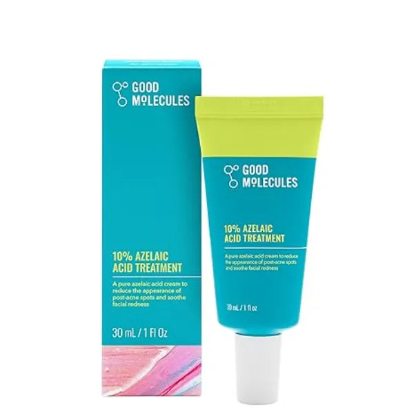 Good Molecules 10% Azelaic Acid Treatment for Face Soothing Formula for Facial Redness & Uneven Tone Brightens Dark Spots & Refines Texture Vegan & Fragrance Free Skincare (30ml / 1.01 fl oz.)