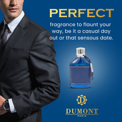 Dumont NITRO BLUE - 3.4oz - Eau De Parfum - Men’s Perfume with Fruity, Floral, Woody & Masculine Fragrance - Long Lasting Cologne Mist & Body Spray - for Him