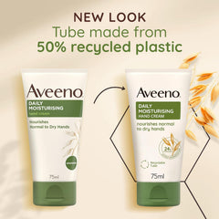 Aveeno Daily Moisturising Hand Cream, With Nourishing Oat, Suitable For Sensitive Skin, 24-Hour Moisturisation, Protects Hands from Dryness, Unscented Non-Greasy and Fast Absorbing Formula, 75ml