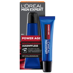 L’Oréal Paris men expert Anti Ageing Eye Cream for, Eye Care with Hyaluronic Acid Suitable for Tired and Matte Skin, Power Age - 1 x 15 ml