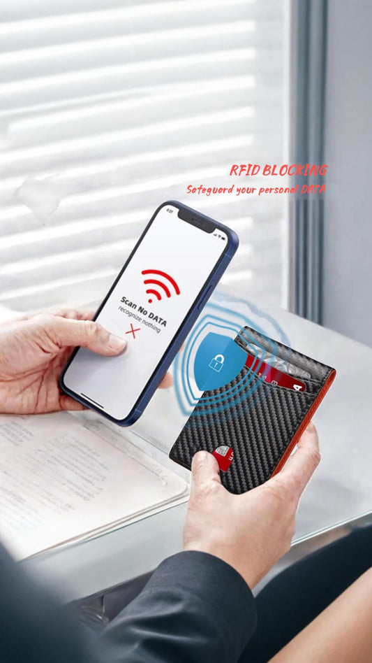 Sweet seven 12 Slots RFID Blocking Men's Wallet, Black Wallet for Men, Slim Larger Capacity with Minimalist Front Pocket Bifold Leather with ID Window Gift Box