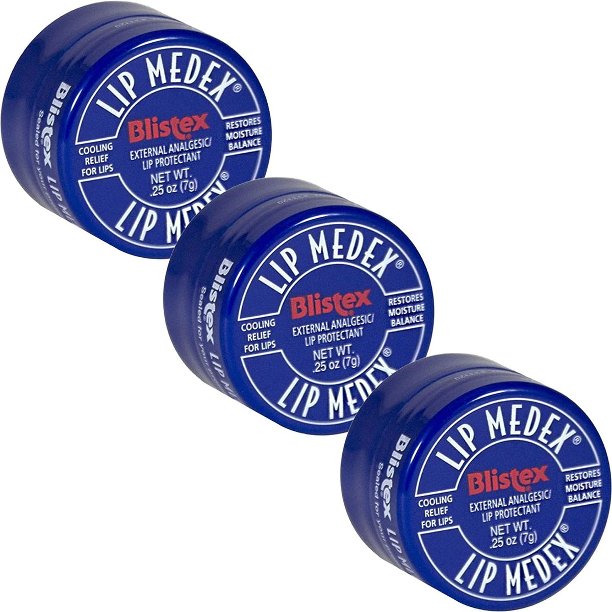 Blistex Lip Medex, 3Count, Blue, 0.25 Ounce (Pack of 3)