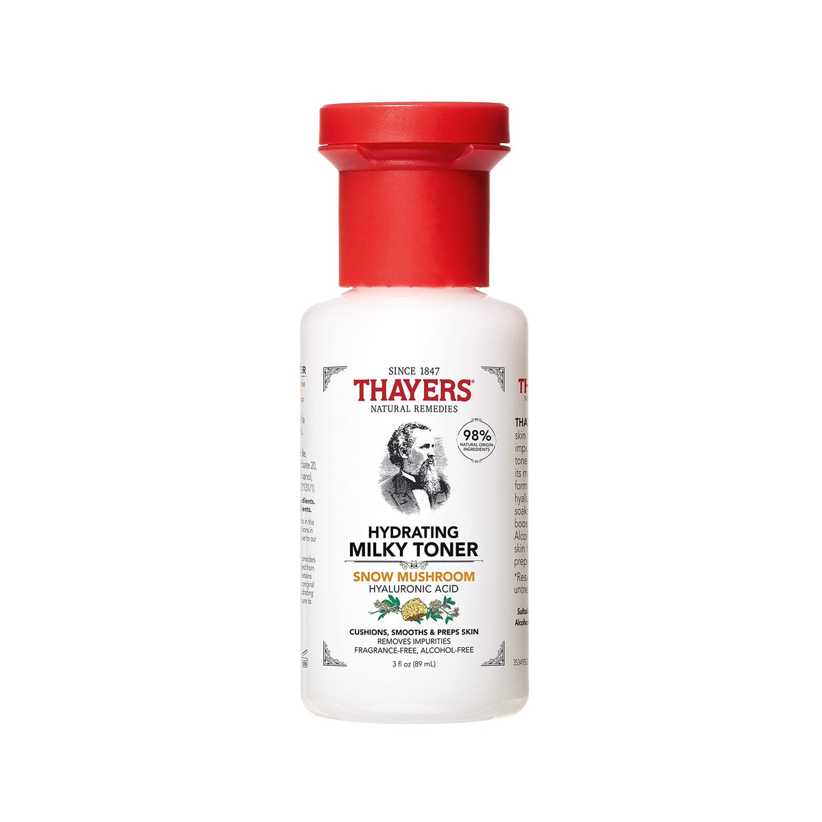 Thayers Snow Mushroom, Hyaluronic Acid & Elderflower Hydrating Facial Toner, Dermatologist Recommended, Gentle Alcohol-Free Care for Dry & Sensitive Skin, Paraben-Free, 3 fl oz