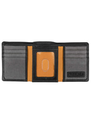 Timberland PRO mens Leather RFID Trifold Wallet With ID Window Wallet - Black/Brandy