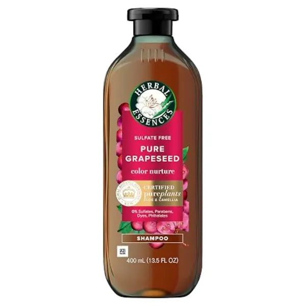 Herbal Essences Pure Grapeseed Color Nurture Sulfate Free Shampoo, 13.5 fl oz, Hair Protection and Color Nourishment