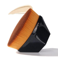 Daubigny Foundation Makeup Brush For Self Tanner Flat Top Kabuki Hexagon Face Blush Liquid Powder Foundation Brush for Blending Liquid, Cream or Flawless Powder Cosmetics with Bonus Protective Case (Black)