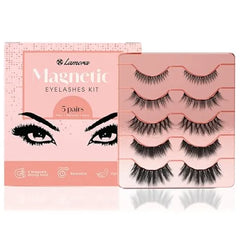 Lamora Magnetic Eyelashes Set Soft,  Easy to Use Reusable False Eye Lashes, No Glue, Natural & Dramatic Looking Magnetic Lash Kit, For Any Occasion, Loved by Makeup Pros & Beginners