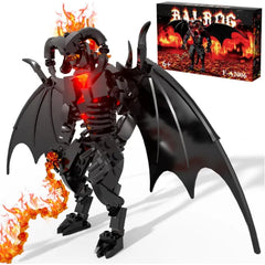 Figure Balrog Monster Building Block Set Balroged of Moria Bricks Demons Model Toys Gifts，Building Blocks Set, Bat Robot Figure with Wings and Lava Accessories