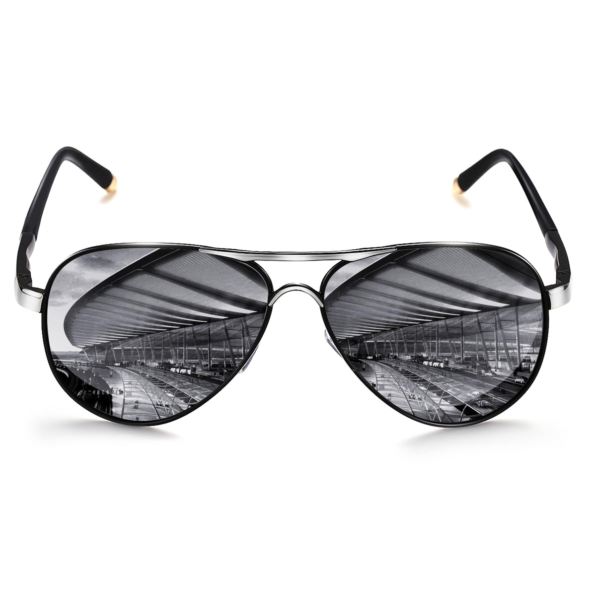 ROCKNIGHT Polarized Aviator Sunglasses for Men Women Metal Flat Top Sunglasses lightweight Driving UV400 Outdoor 58mm