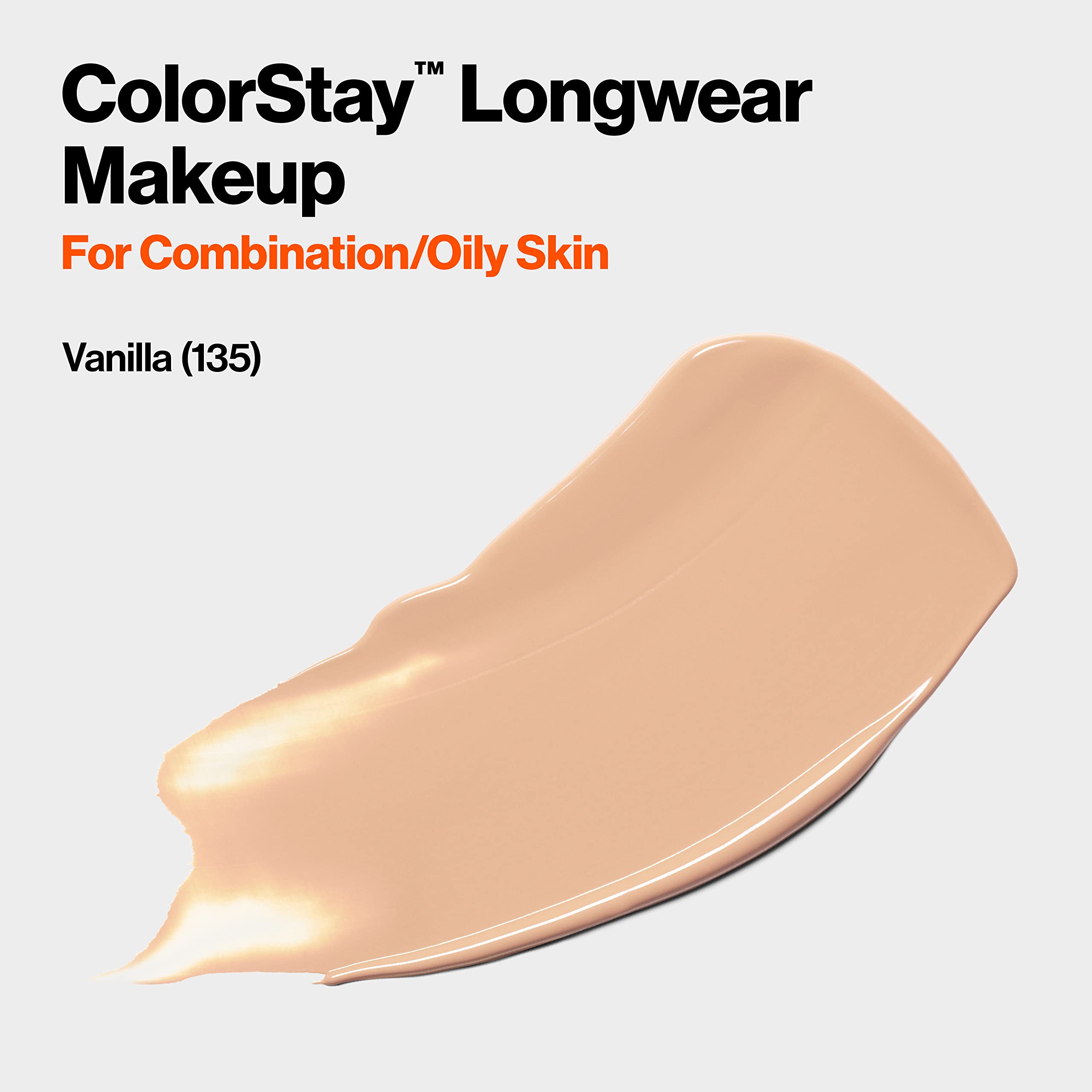 (Vanilla) - Revlon ColorStay Liquid Foundation Makeup for Combination/Oily Skin SPF 15, Longwear Medium-Full Coverage with Matte Finish, Vanilla (135), 30ml