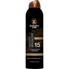 Australian Gold Continuous Spray Sunscreen SPF 15 | Instant Bronzer, 6 Fl Oz