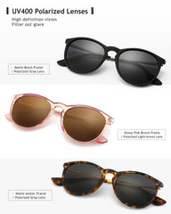 SUNGAIT Vintage Round Sunglasses for Women Men Classic Retro Designer Style