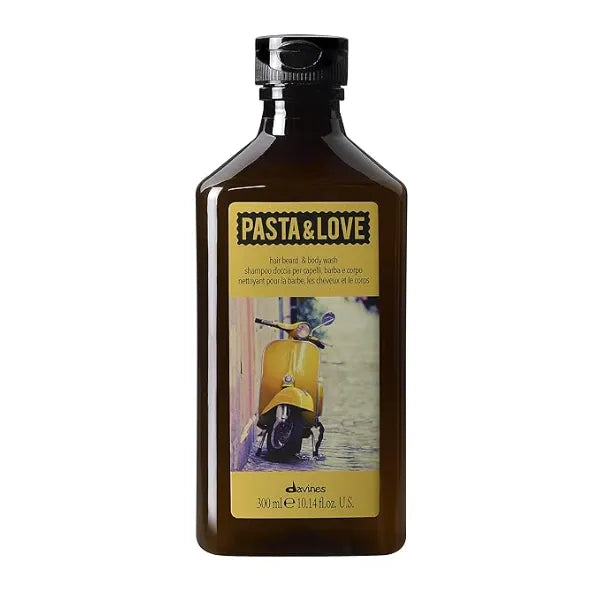 Davines Pasta & Love Hair Beard & Body Wash, 3 in 1 Hydrating Cleanser Gently Washes Away Impurities & Softens Hair & Skin without Drying Daily Freshness, 10.14 Fl Oz