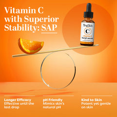TruSkin Naturals Vitamin C Serum for Face, Topical Facial Serum with Hyaluronic Acid & Vitamin E, 1 oz.
