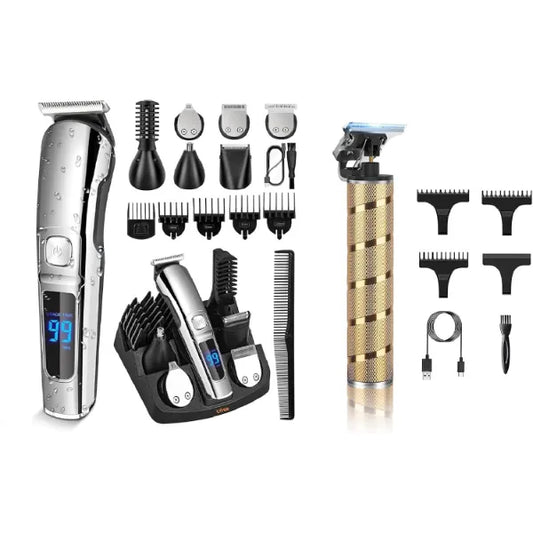 Ufree Beard Trimmer with T Blade Trimmer for Men, Beard Grooming Kit, Gifts for Men, Wet & Dry, Rechargeable