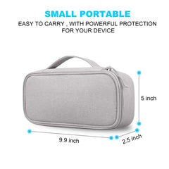 Lacdo Electronic Organizer Travel Cable Organizer Bag Pouch Tech Electronic Accessories Carry Case Portable Double Layers Charger Case for Cable, Cords, Charger, Earphone, Power Bank, Gray