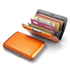 Aluminium Smart Case V2 Wallet - Metal Clasp - RFID Blocking Card Holder - Holds up to 10 Cards and Banknotes - Aluminum Orange