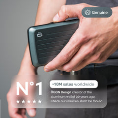 Aluminium Smart Case V2 Wallet - Metal Clasp - RFID Blocking Card Holder - Holds up to 10 Cards and Banknotes - Aluminum Platinium