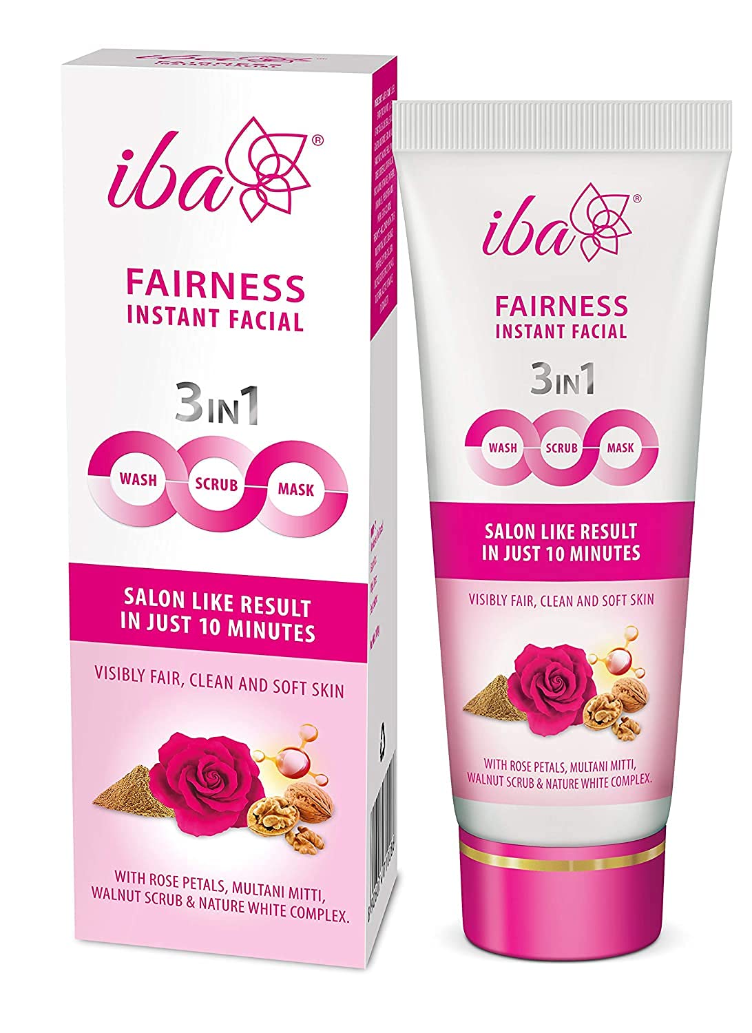 Iba Fairness Instant Facial (3in1 Mask Scrub Facial Wash), 100g