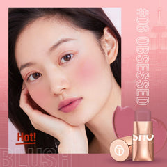 HONPOLO Blush Cream Repair Capacity Brighten Complexion Natural Nude Makeup Blush Stick Nude Makeup, Contouring and Highlighting, Improves Complexion, Waterproof Mousse Texture Long-Lasting (#6)