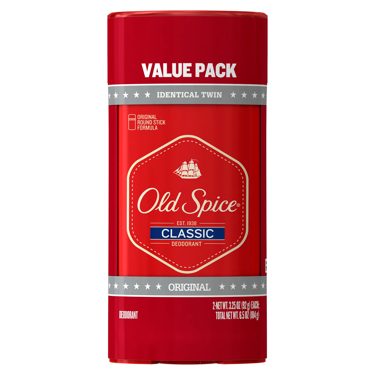Old Spice Classic Original Scent Deodorant for Men, 3.2 oz (Pack of 2)