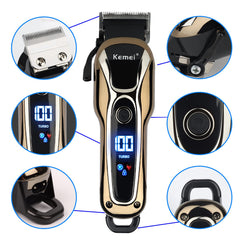 KEMEI Hair Clippers for Men Trimmer for Men Professional Hair Trimmer Beard Trimmer Barber Hair Cut Grooming Kit Machine Cordless Quiet.KM-1990