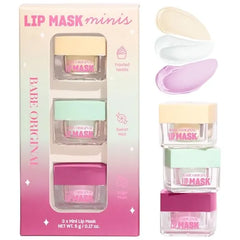 Babe Original Lip Mask Minis Trio, Set of 3, Overnight Lip Mask for Dry Lips Frosted Vanilla, Sweet Mint & Sugar Plum Scented Vitamin E, Roship Oil & Hyaluronic Acid for Smoother, Moisturized Lips