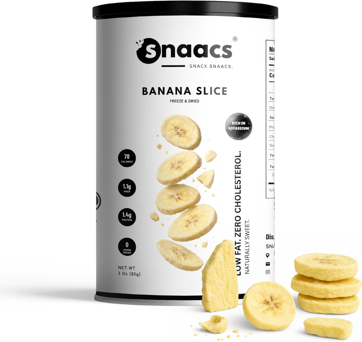 SNAACS Freeze-Dried Banana Slices, No Added Sugar | Crispy & Naturally Sweet - 3 oz, 85 g