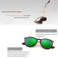 SUNGAIT Vintage Round Sunglasses for Women Men Classic Retro Designer Style