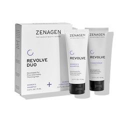 ZENAGEN Revolve Women's Travel Kit | Shampoo + Conditioner for Fine & Visibly Thin Hair, Promotes Thicker Fuller Hair, Plant-Based Formula, Color-Safe, Vegan
