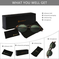 SUNGAIT Women's Classic Vintage Round Polarized Sunglasses Retro Style UV400 SGT166