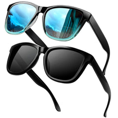 KANASTAL Polarized Sunglasses for Women, Classic Square Mens Sun Glasses, Lightweight Shades for Womens Outdoor 100% UV400 Protection Driving Fishing Golf Outdoor Activities