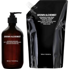 Grown Alchemist Invigorate Hand Wash Bundle: Sweet Orange, Cedarwood, Sage. Hand Soap to Soothe, (Pump 300mL + Refill 1L).
