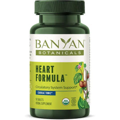 Banyan Botanicals Organic Heart Formula Cardiovascular & Circulatory Support Supplement with Arjuna Bark & Hawthorn Berry for Cardiac Muscle Strength & Vascular Integrity 90 Tablets USDA Organic